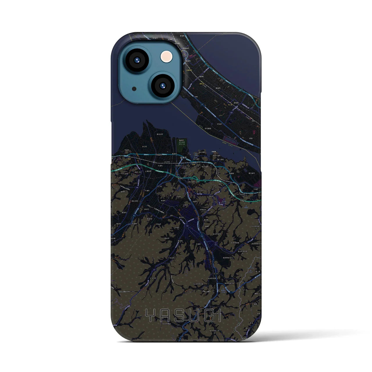 【安来(島根県)】地図柄iPhoneケース(バックカバータイプ)