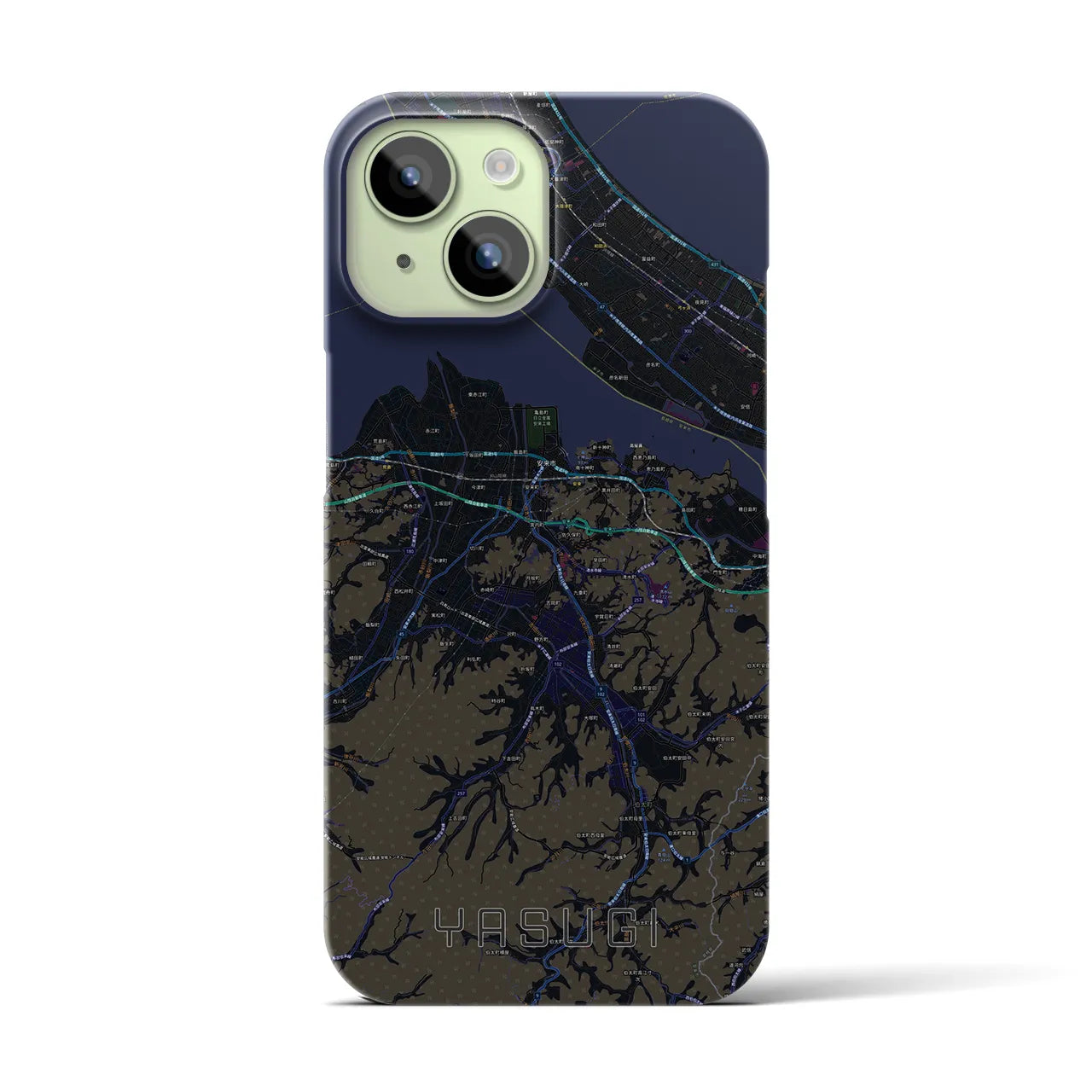 【安来(島根県)】地図柄iPhoneケース(バックカバータイプ)