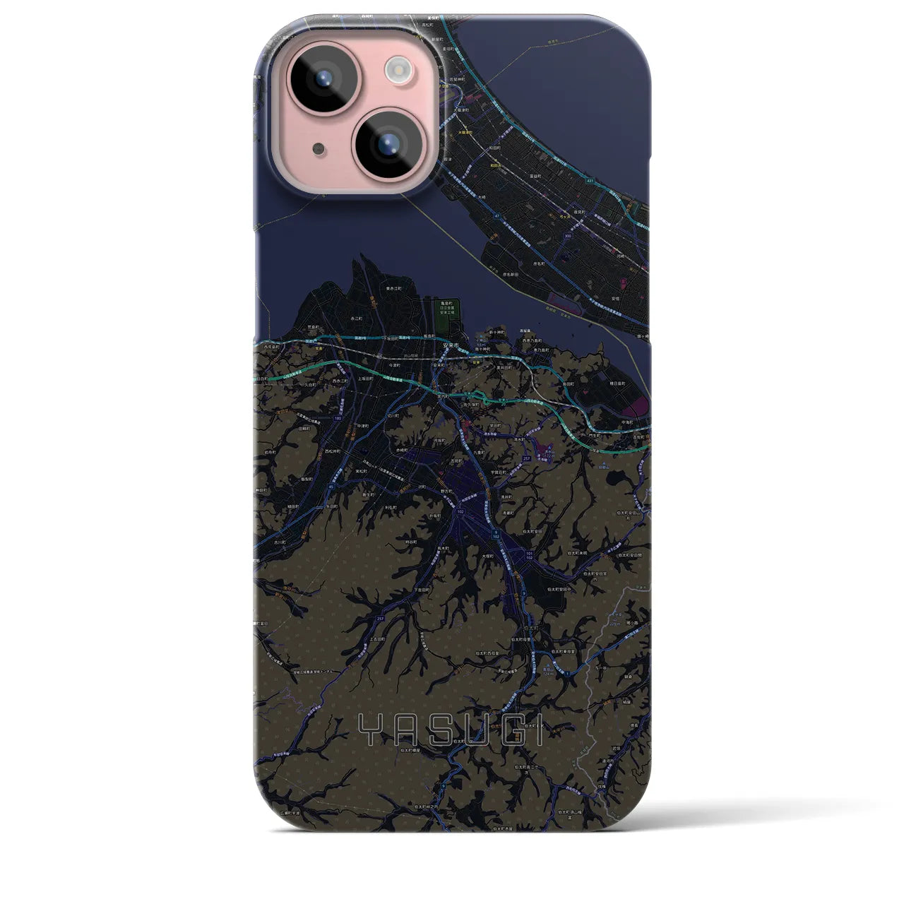 【安来(島根県)】地図柄iPhoneケース(バックカバータイプ)