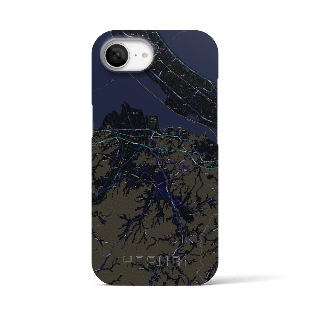 【安来(島根県)】地図柄iPhoneケース(バックカバータイプ)