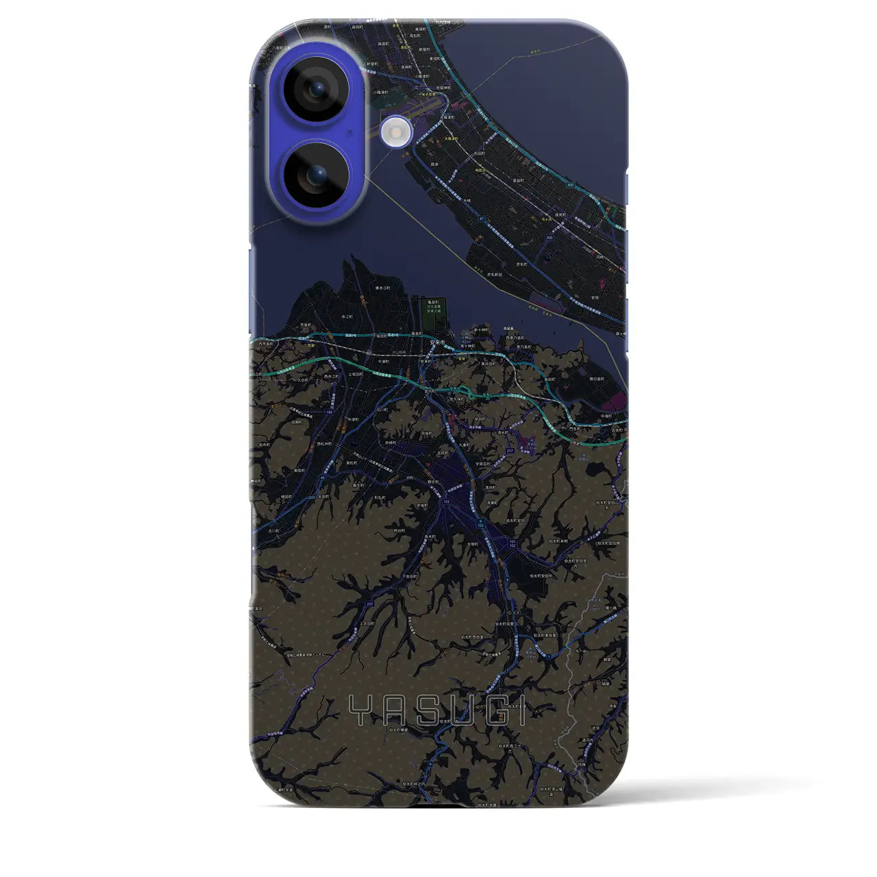 【安来(島根県)】地図柄iPhoneケース(バックカバータイプ)