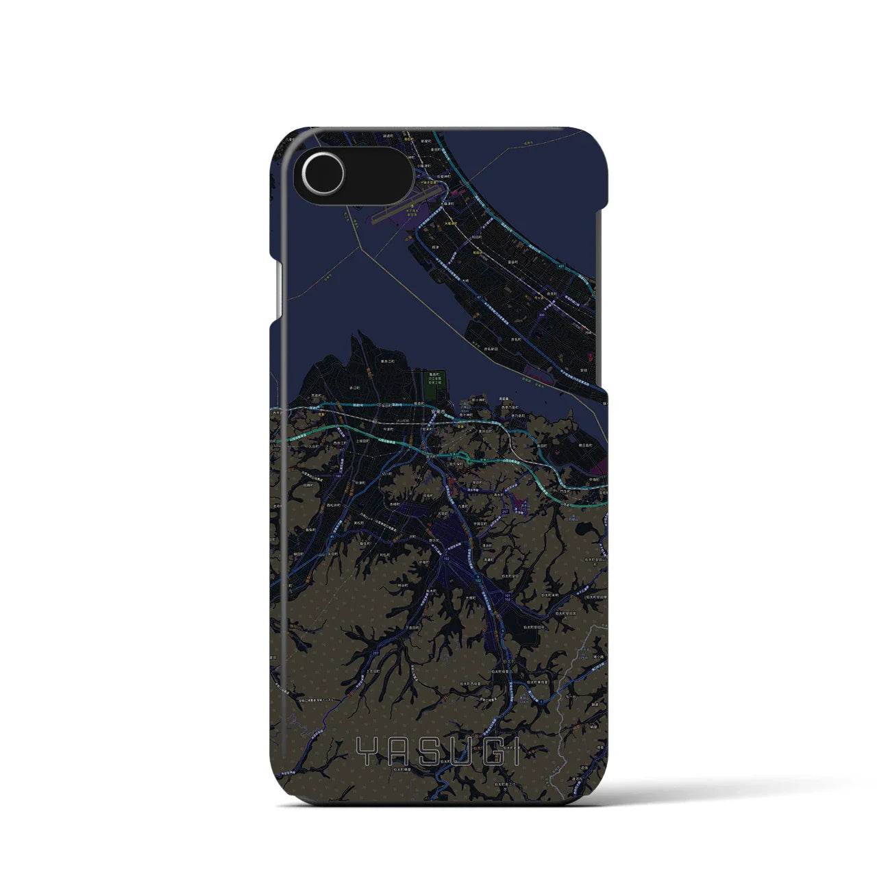 【安来(島根県)】地図柄iPhoneケース(バックカバータイプ)