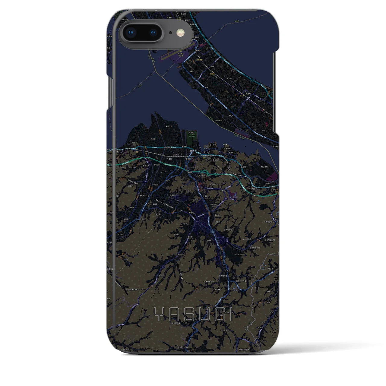 【安来(島根県)】地図柄iPhoneケース(バックカバータイプ)