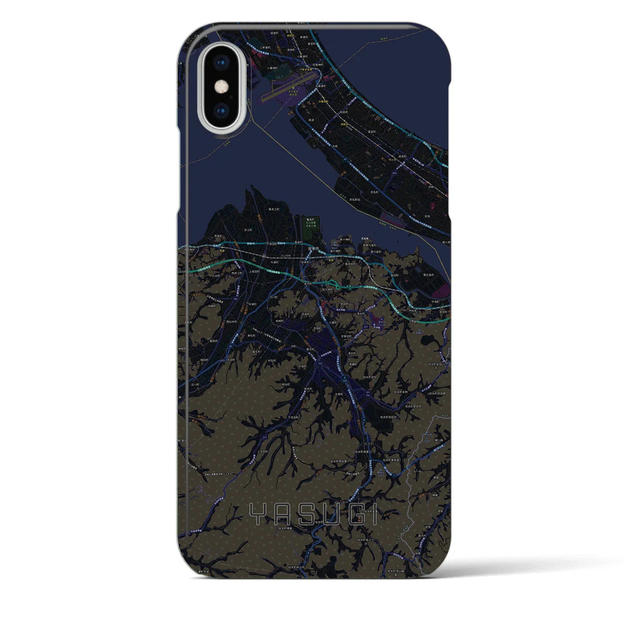 【安来(島根県)】地図柄iPhoneケース(バックカバータイプ)