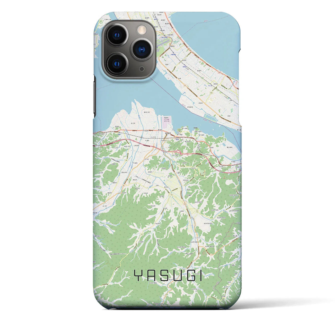 【安来(島根県)】地図柄iPhoneケース(バックカバータイプ)