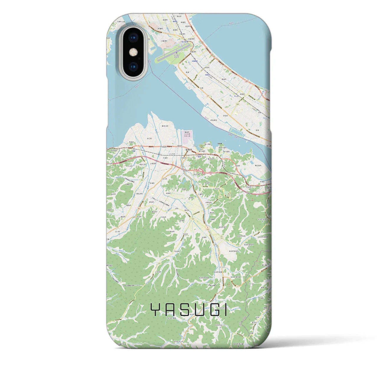 【安来(島根県)】地図柄iPhoneケース(バックカバータイプ)