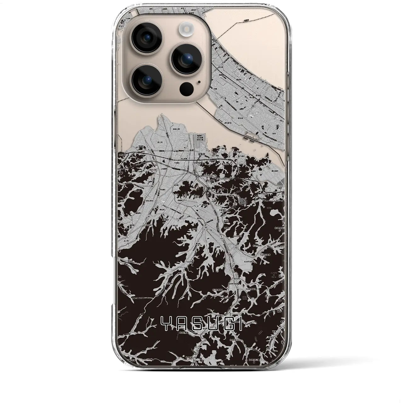 【安来(島根県)】地図柄iPhoneケース(クリアタイプ)