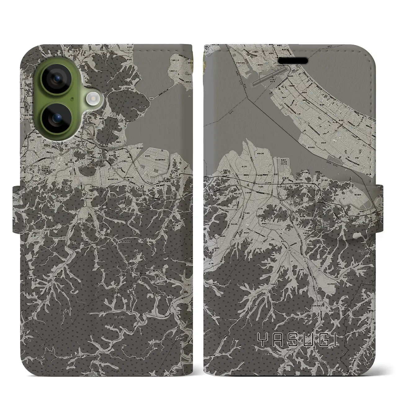 【安来(島根県)】地図柄iPhoneケース(手帳タイプ)