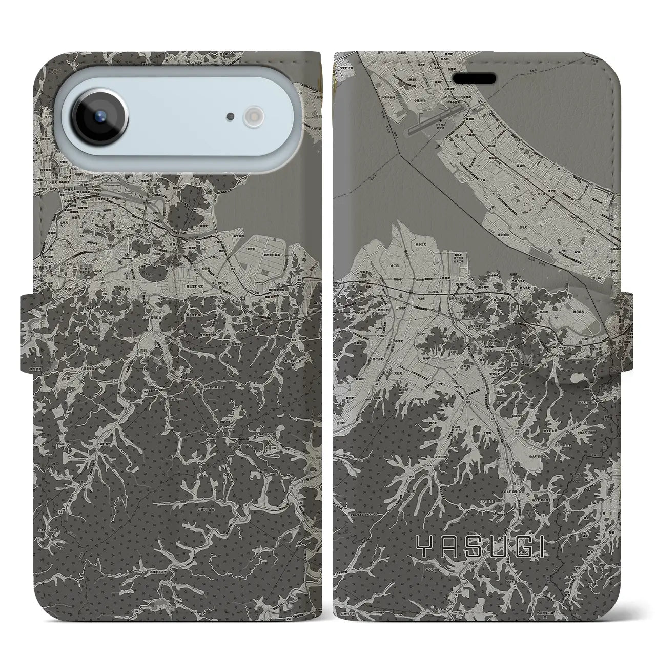 【安来(島根県)】地図柄iPhoneケース(手帳タイプ)