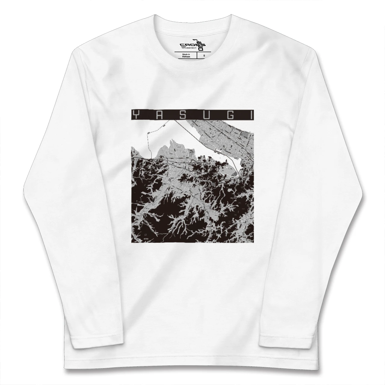 【安来(島根県)】地図柄ロングスリーブTシャツ