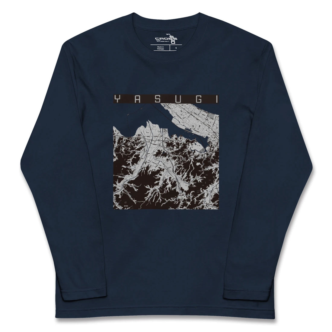 【安来(島根県)】地図柄ロングスリーブTシャツ