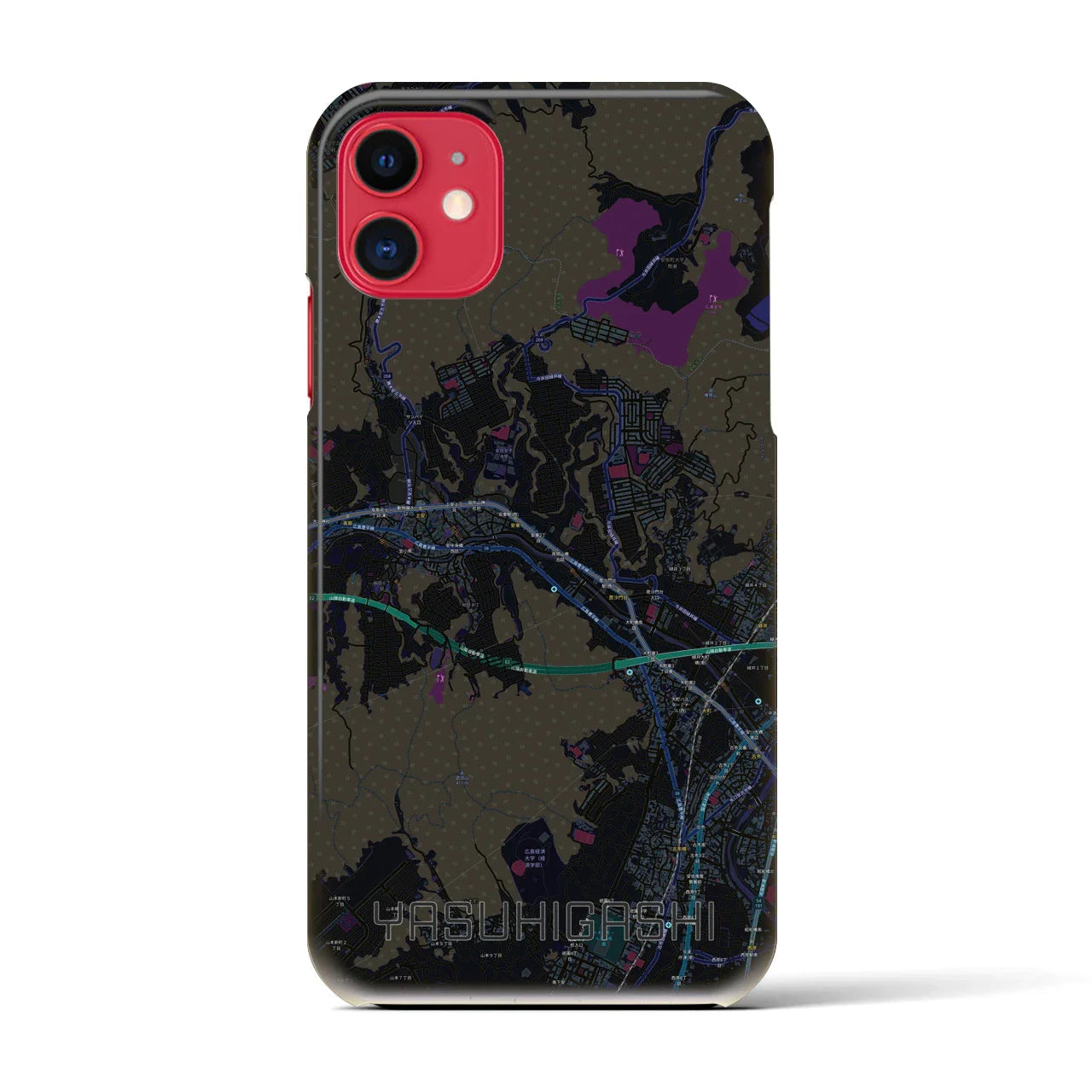【安東(広島県)】地図柄iPhoneケース(バックカバータイプ)