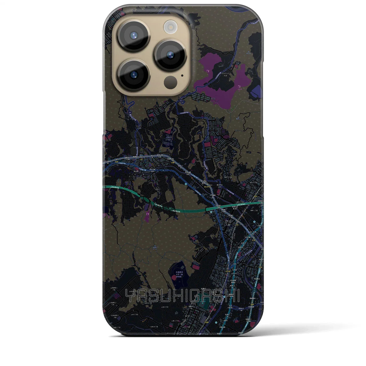 【安東(広島県)】地図柄iPhoneケース(バックカバータイプ)