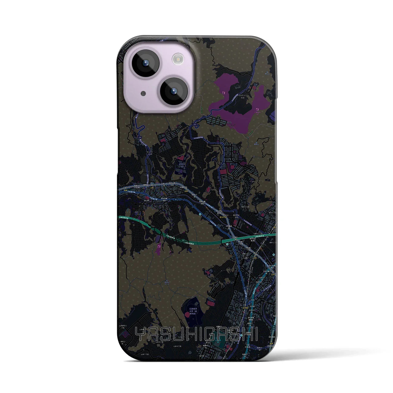 【安東(広島県)】地図柄iPhoneケース(バックカバータイプ)