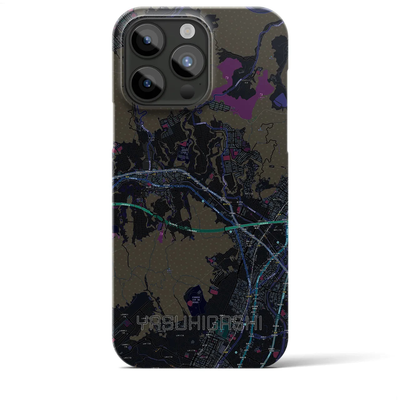 【安東(広島県)】地図柄iPhoneケース(バックカバータイプ)