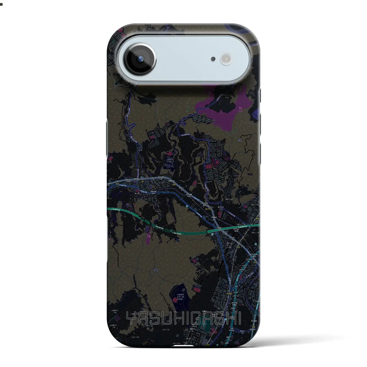 【安東(広島県)】地図柄iPhoneケース(バックカバータイプ)