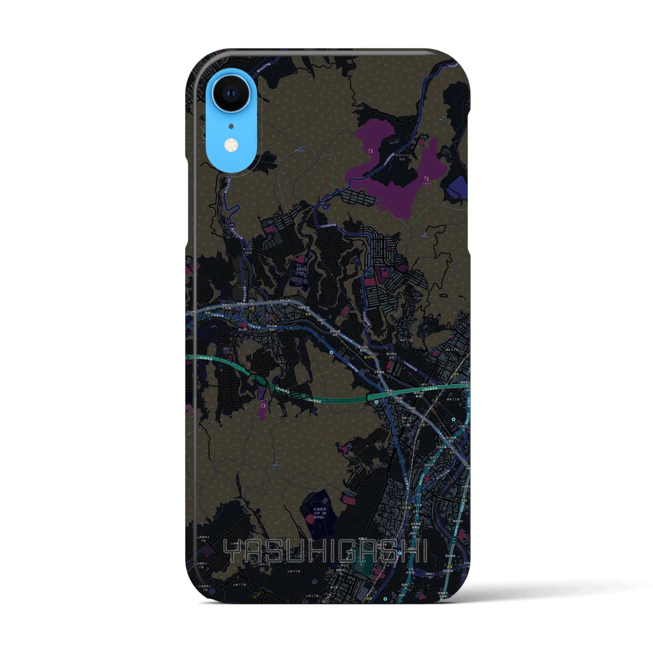 【安東(広島県)】地図柄iPhoneケース(バックカバータイプ)