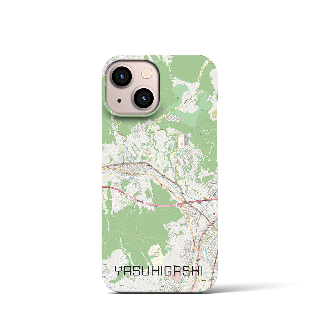 【安東(広島県)】地図柄iPhoneケース(バックカバータイプ)