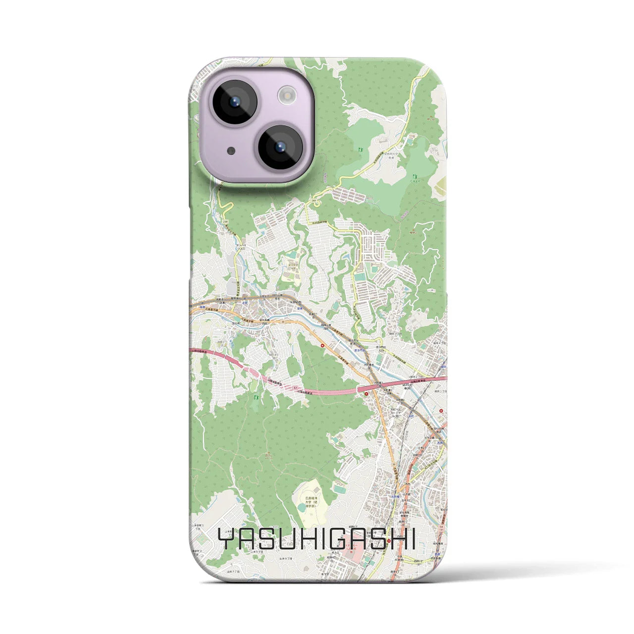 【安東(広島県)】地図柄iPhoneケース(バックカバータイプ)