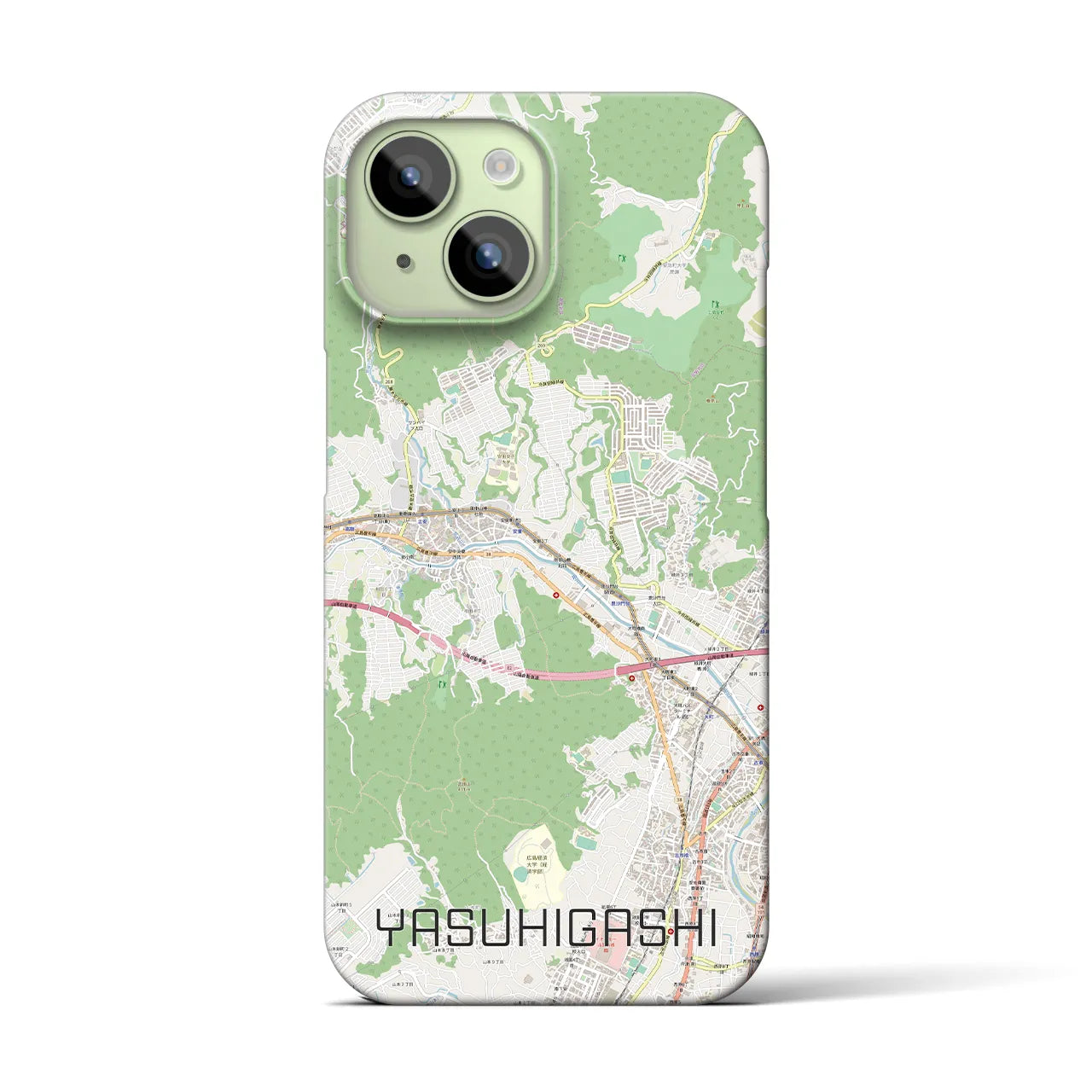 【安東(広島県)】地図柄iPhoneケース(バックカバータイプ)