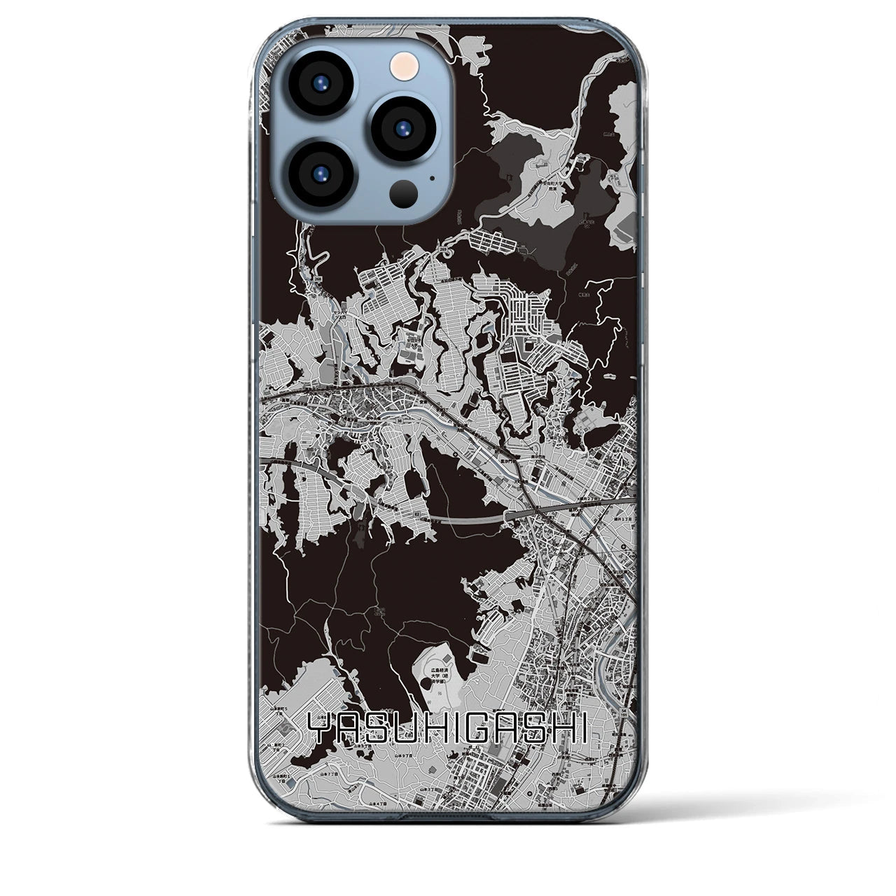 【安東(広島県)】地図柄iPhoneケース(クリアタイプ)