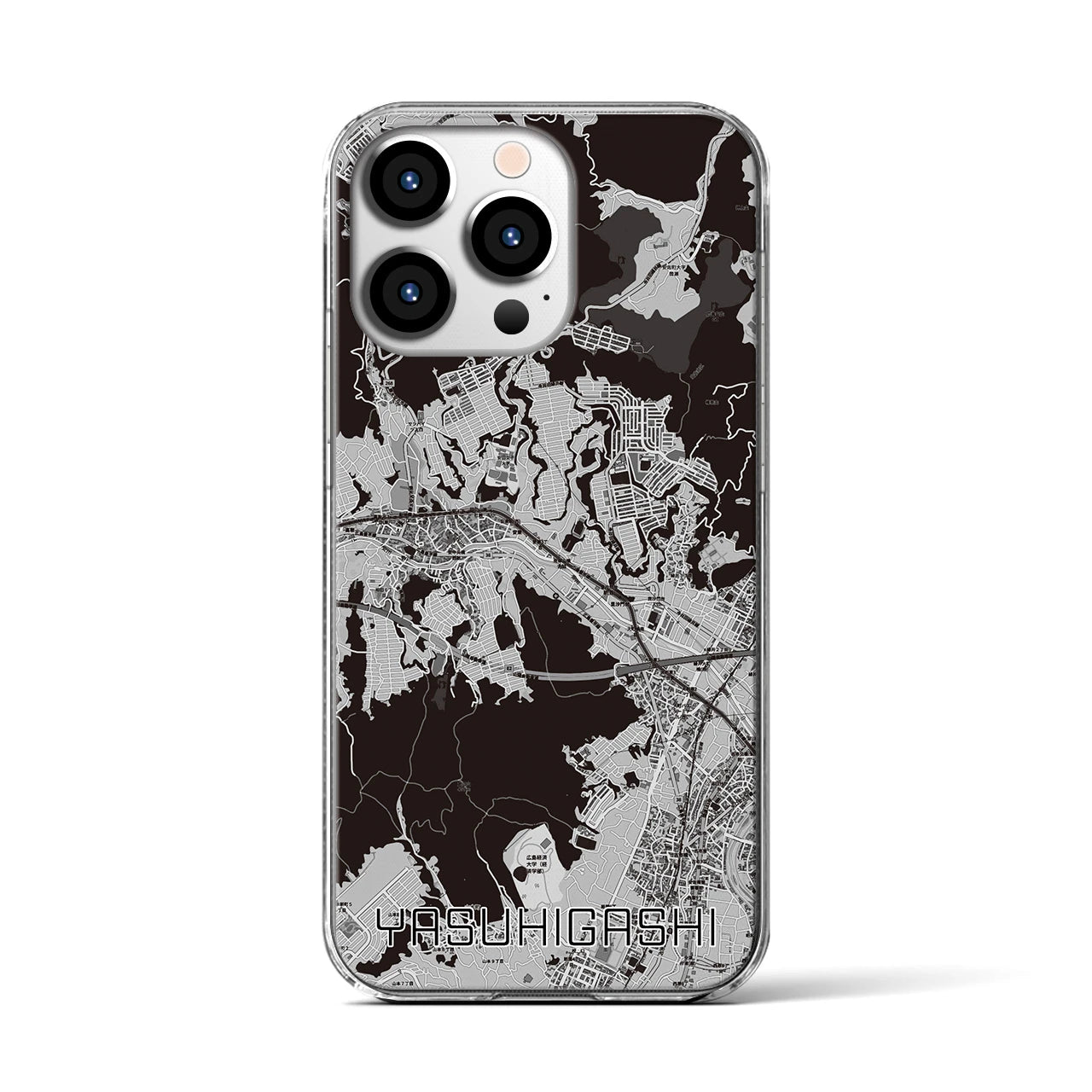 【安東(広島県)】地図柄iPhoneケース(クリアタイプ)