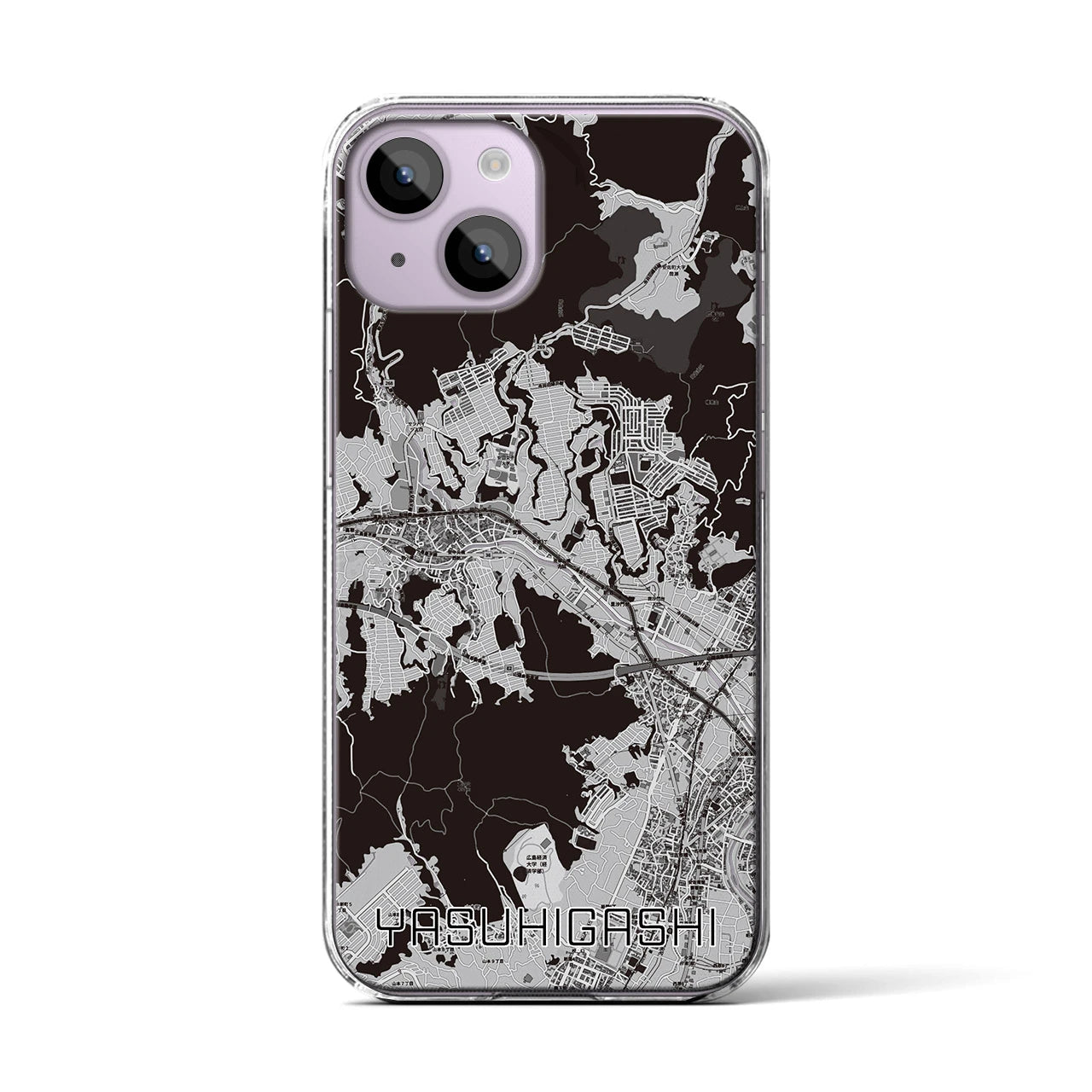 【安東(広島県)】地図柄iPhoneケース(クリアタイプ)