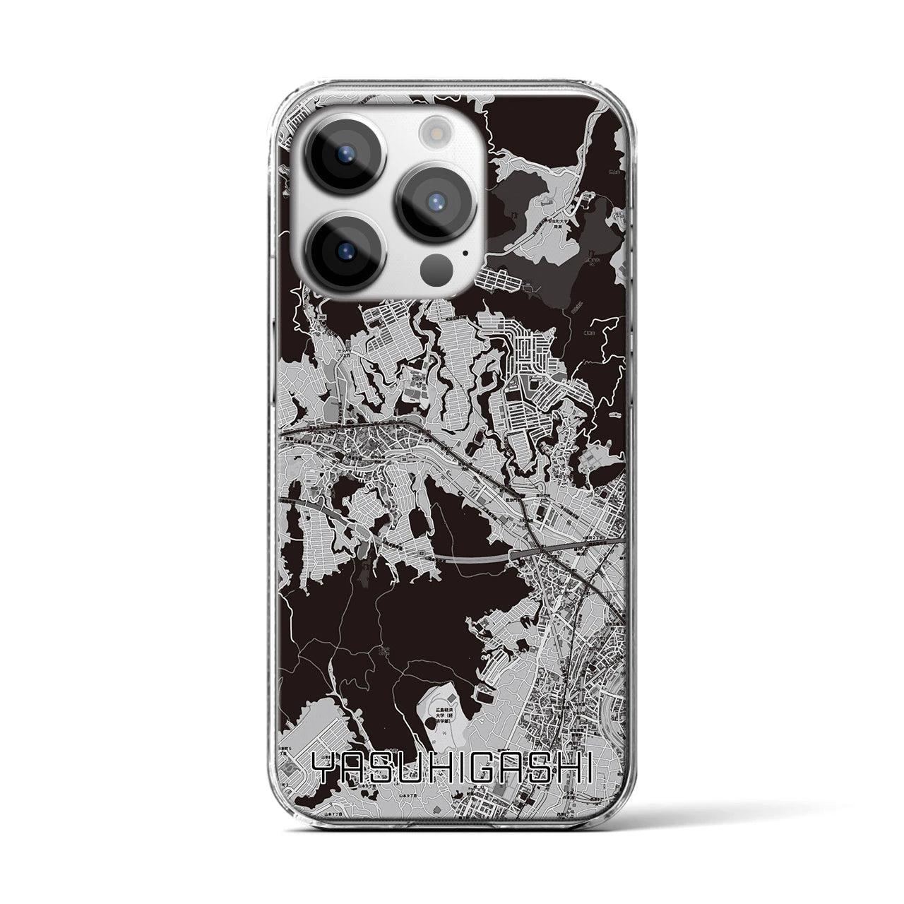 【安東(広島県)】地図柄iPhoneケース(クリアタイプ)