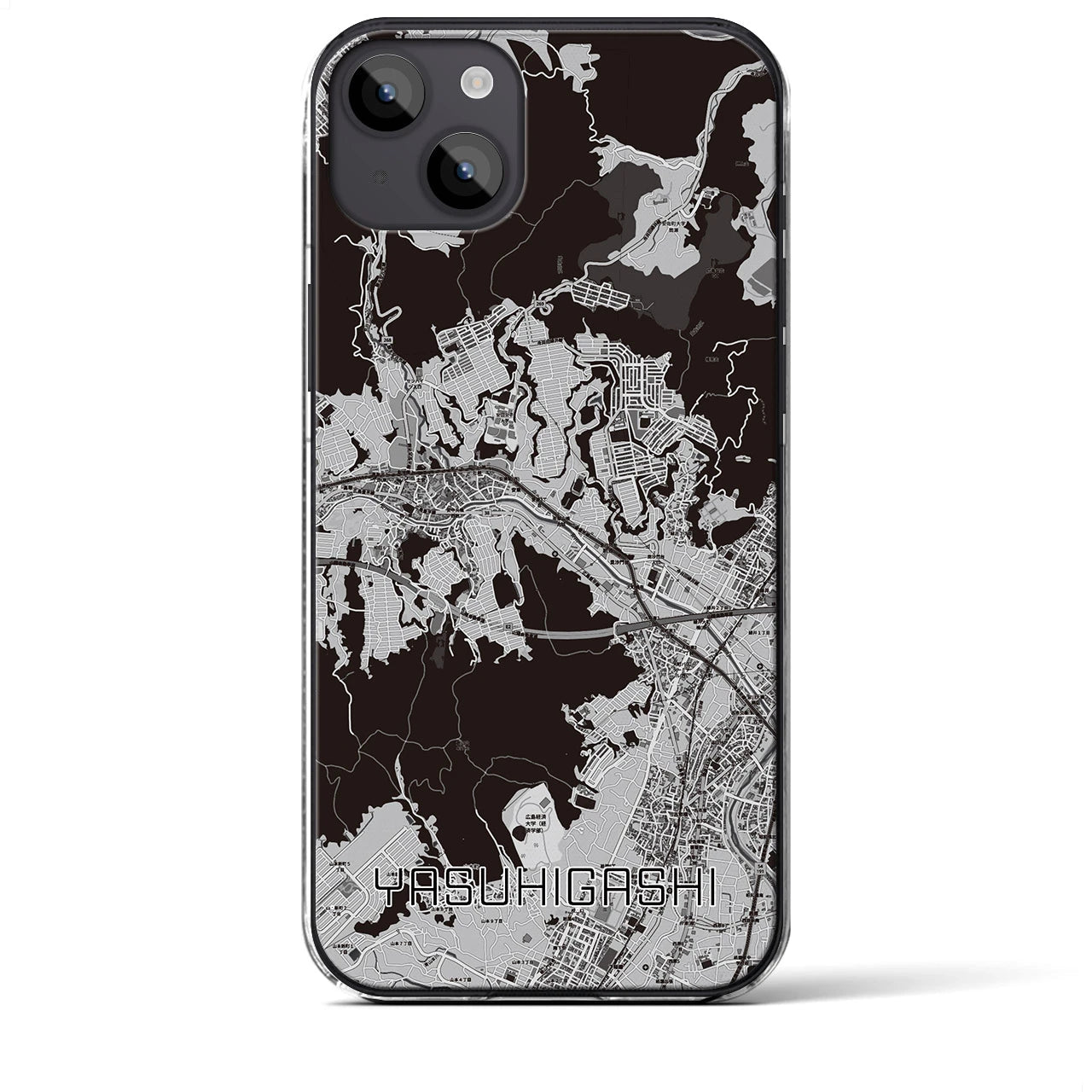 【安東(広島県)】地図柄iPhoneケース(クリアタイプ)