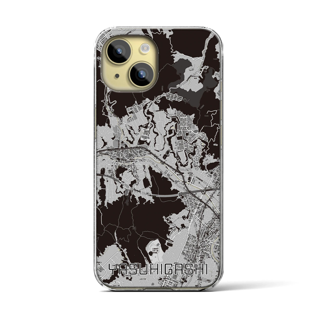 【安東(広島県)】地図柄iPhoneケース(クリアタイプ)