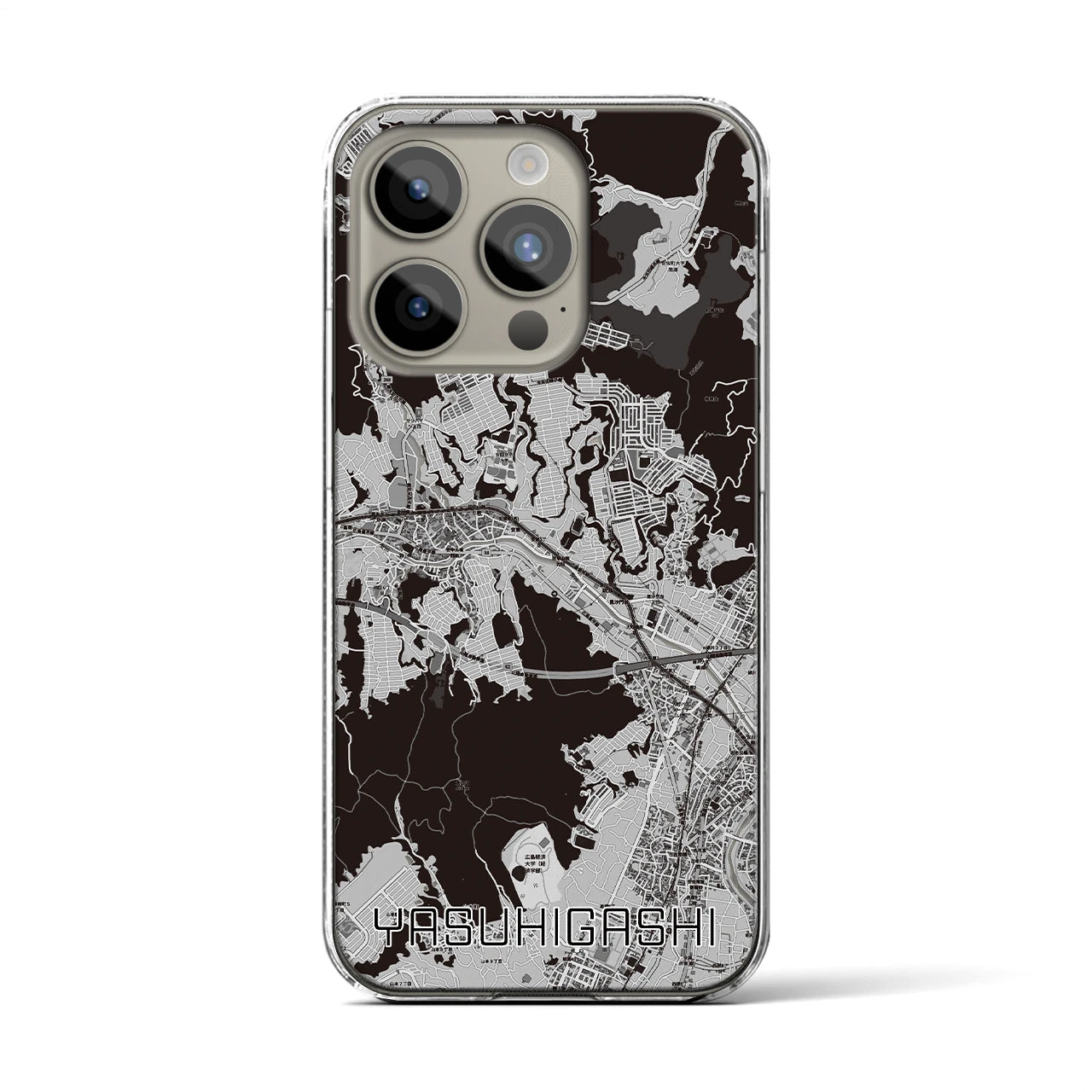 【安東(広島県)】地図柄iPhoneケース(クリアタイプ)