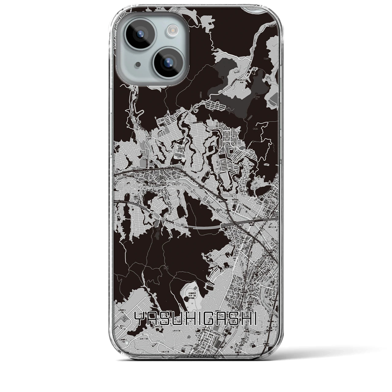 【安東(広島県)】地図柄iPhoneケース(クリアタイプ)