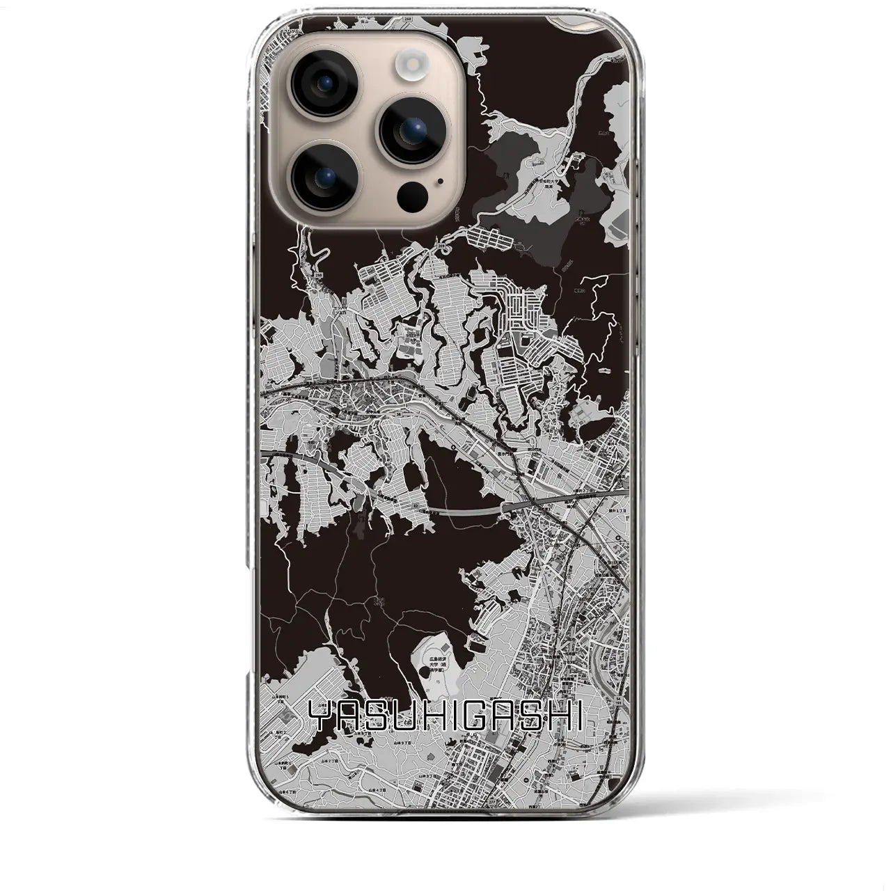 【安東(広島県)】地図柄iPhoneケース(クリアタイプ)