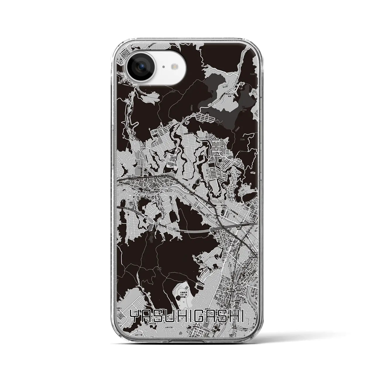 【安東(広島県)】地図柄iPhoneケース(クリアタイプ)