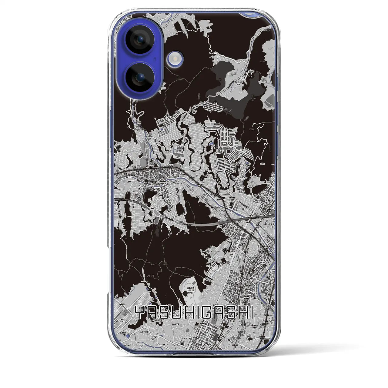 【安東(広島県)】地図柄iPhoneケース(クリアタイプ)
