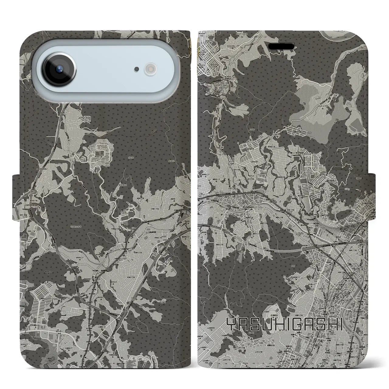 【安東(広島県)】地図柄iPhoneケース(手帳タイプ)