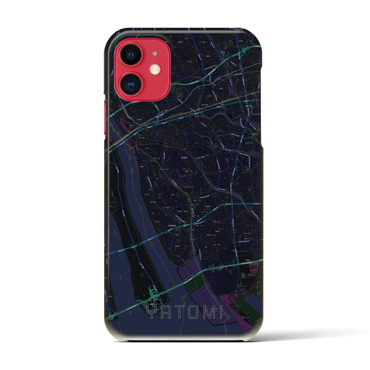 【弥富(愛知県)】地図柄iPhoneケース(バックカバータイプ)