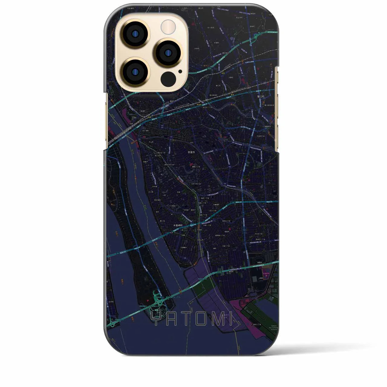 【弥富(愛知県)】地図柄iPhoneケース(バックカバータイプ)