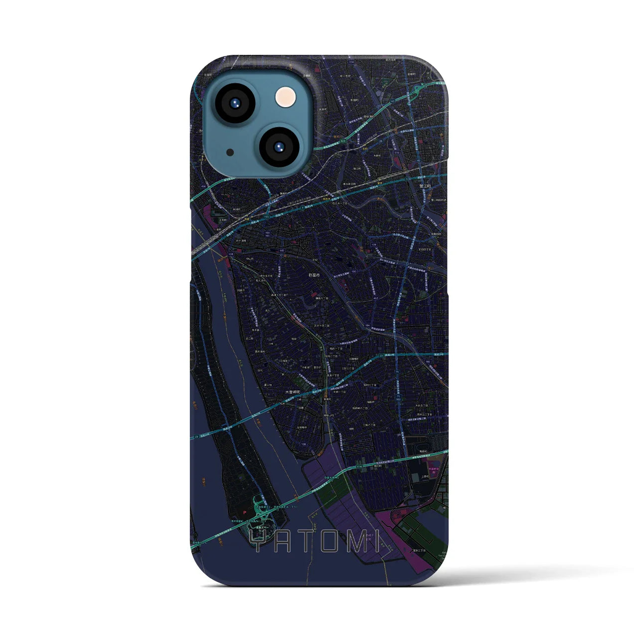 【弥富(愛知県)】地図柄iPhoneケース(バックカバータイプ)