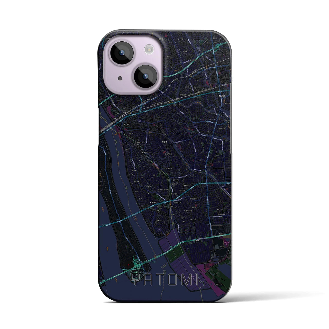 【弥富(愛知県)】地図柄iPhoneケース(バックカバータイプ)