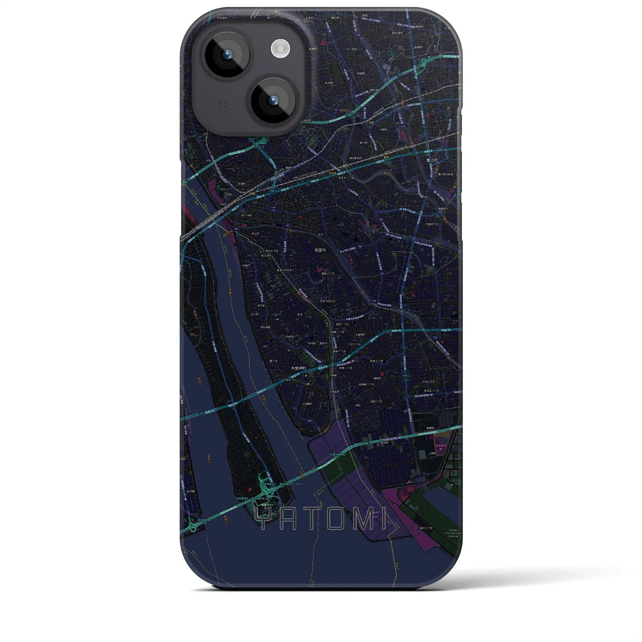 【弥富(愛知県)】地図柄iPhoneケース(バックカバータイプ)
