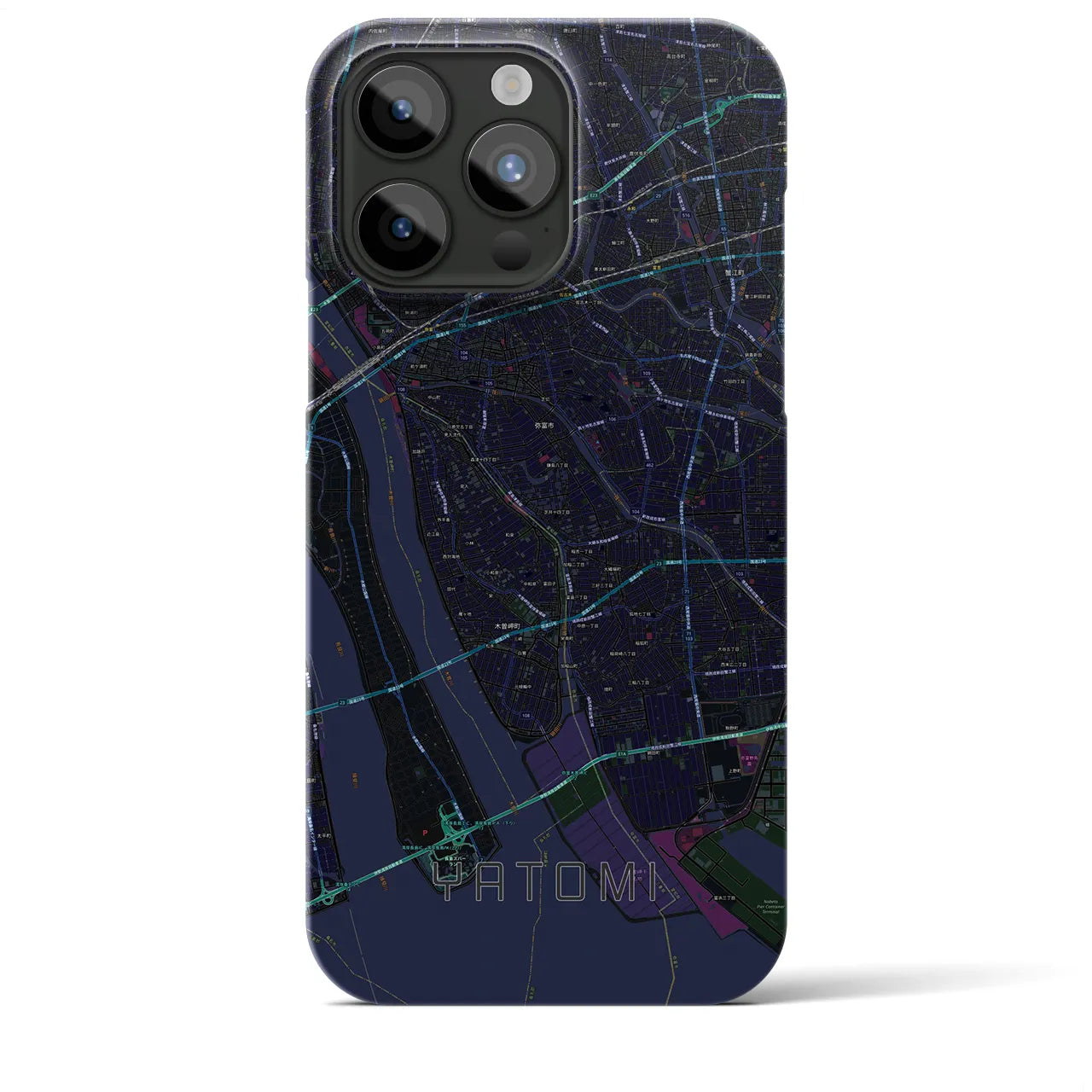 【弥富(愛知県)】地図柄iPhoneケース(バックカバータイプ)