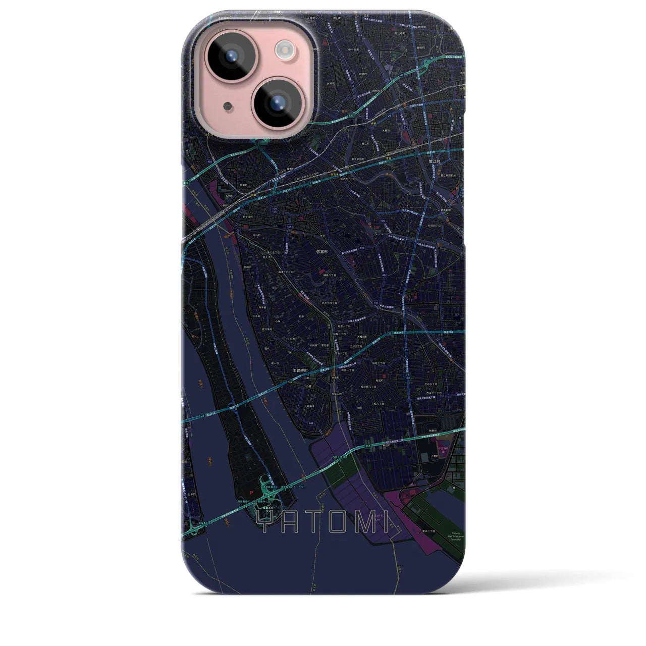 【弥富(愛知県)】地図柄iPhoneケース(バックカバータイプ)
