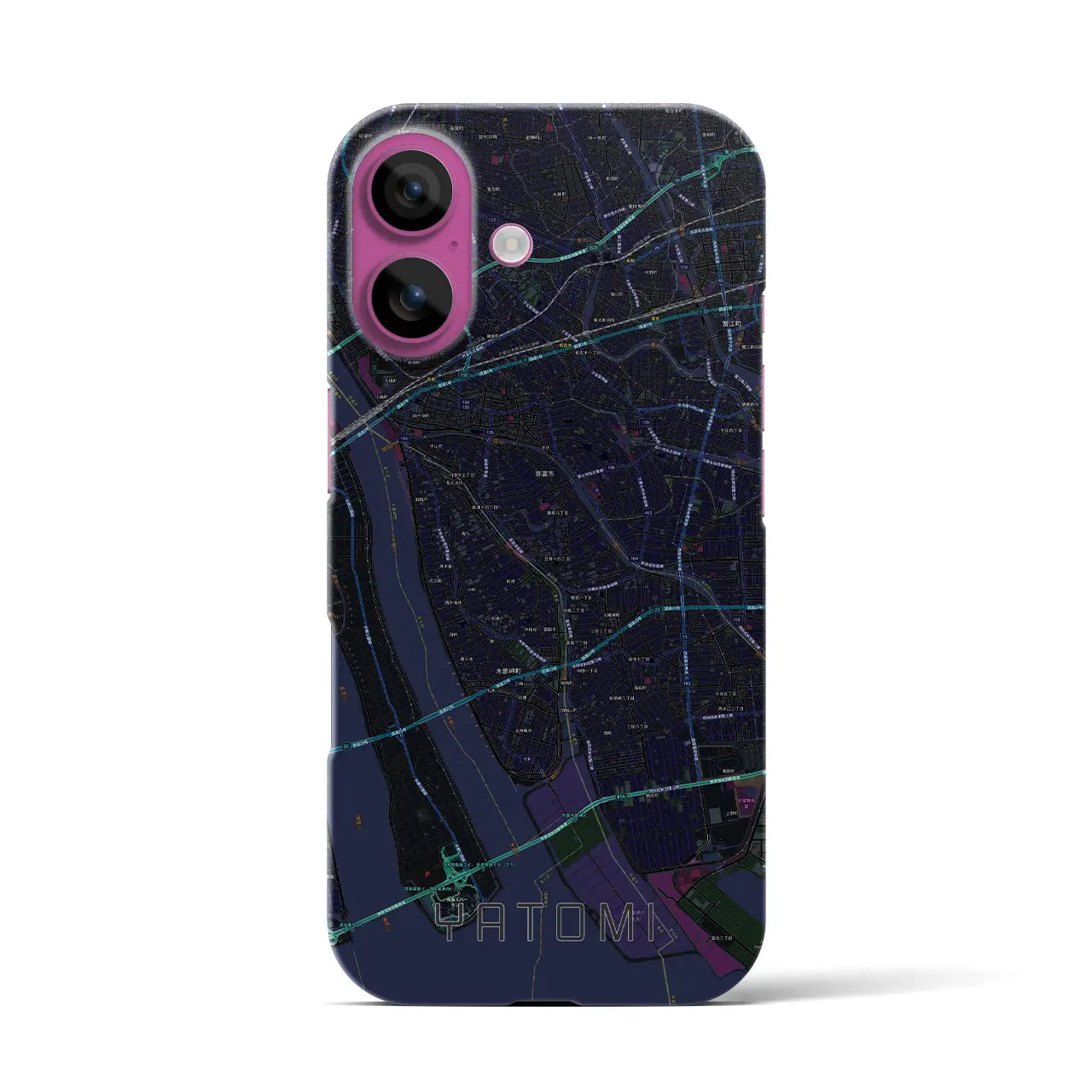 【弥富(愛知県)】地図柄iPhoneケース(バックカバータイプ)