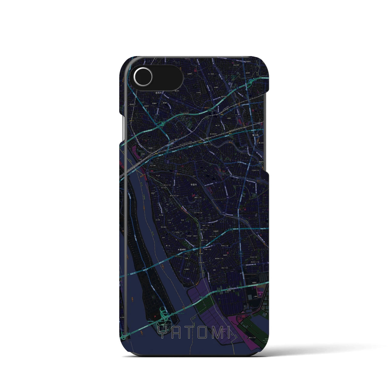 【弥富(愛知県)】地図柄iPhoneケース(バックカバータイプ)