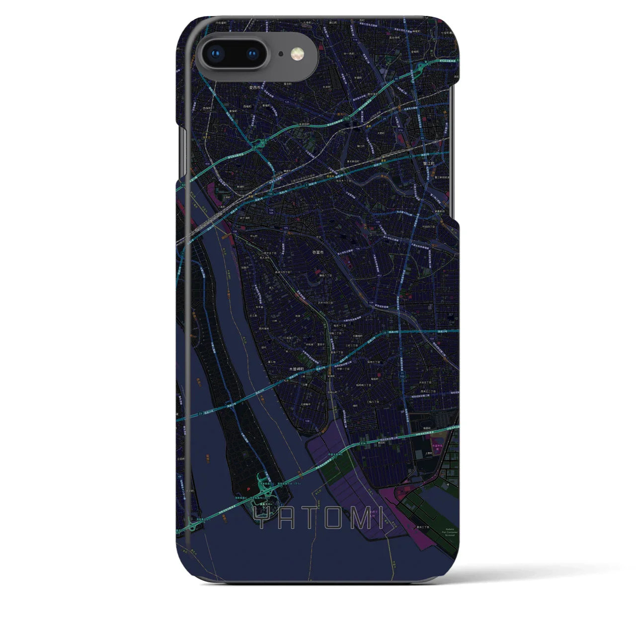 【弥富(愛知県)】地図柄iPhoneケース(バックカバータイプ)