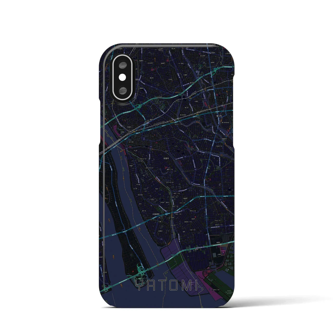 【弥富(愛知県)】地図柄iPhoneケース(バックカバータイプ)