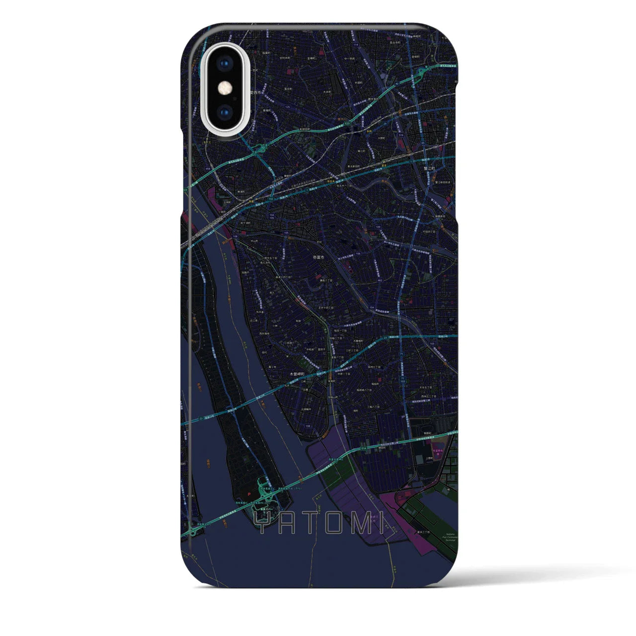 【弥富(愛知県)】地図柄iPhoneケース(バックカバータイプ)