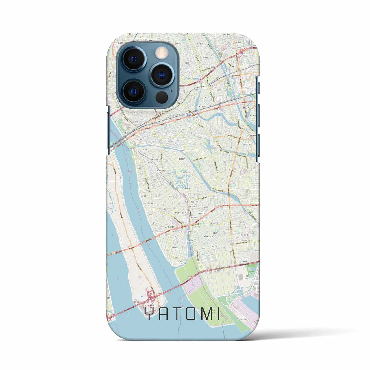 【弥富(愛知県)】地図柄iPhoneケース(バックカバータイプ)