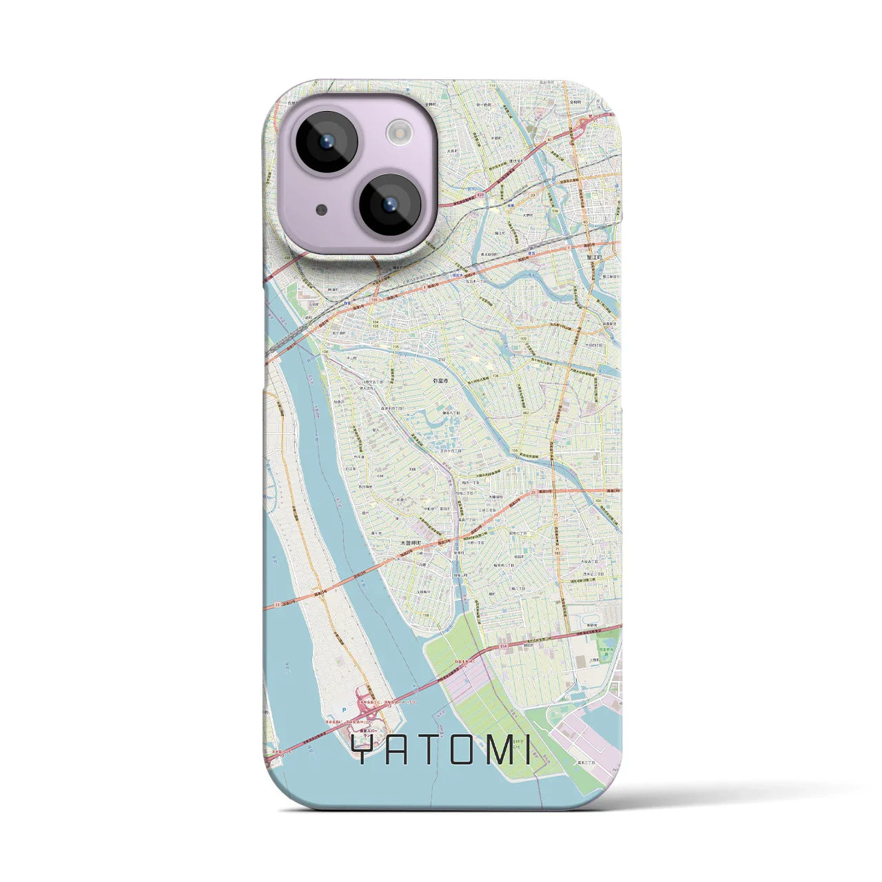 【弥富(愛知県)】地図柄iPhoneケース(バックカバータイプ)